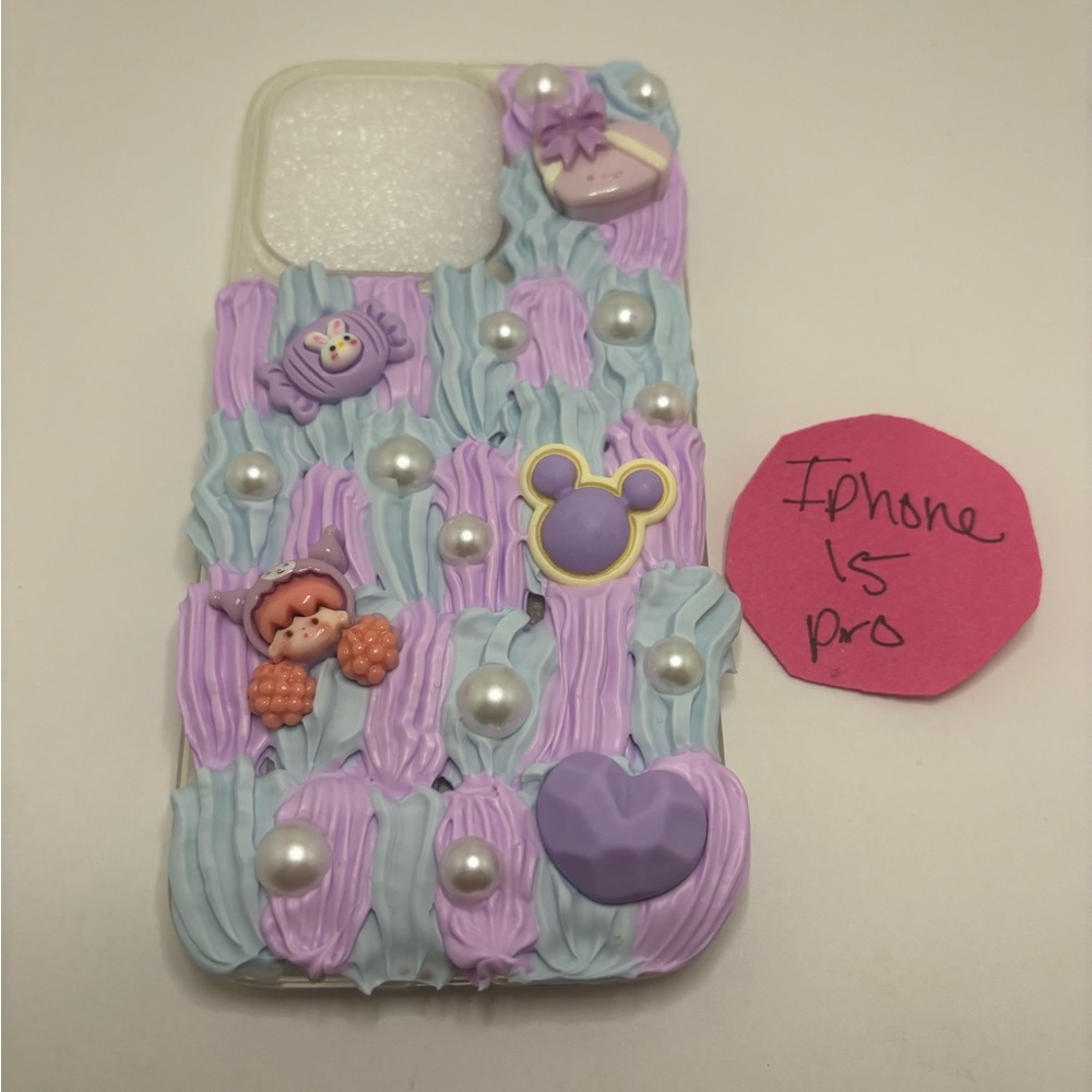 Decorative iPhone 15 Pro Case - Purple and Blue